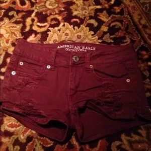 american eagle ripped jean shorts